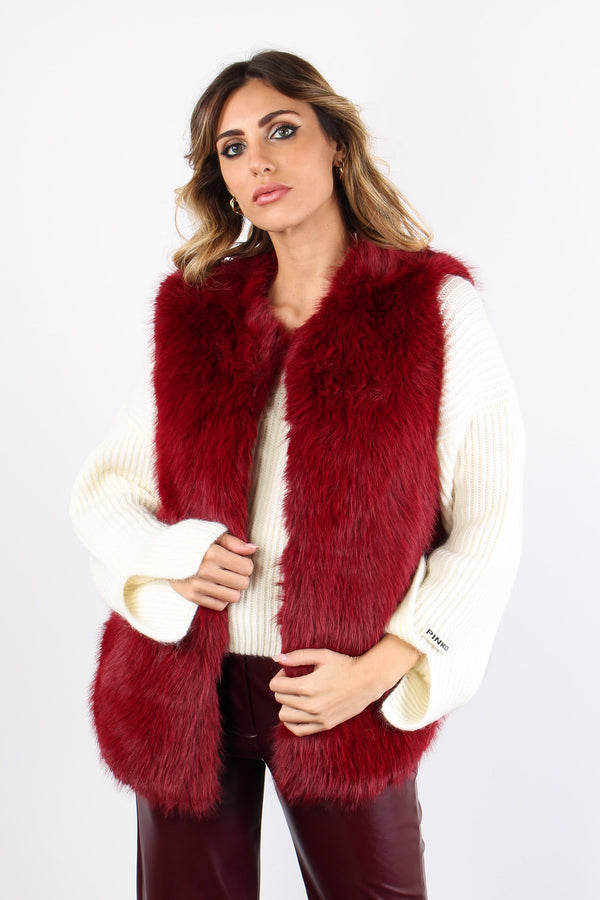 Jane Gilet Ecopelliccia Rubino-2