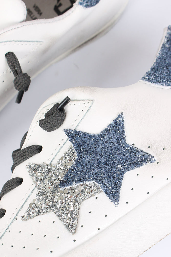 Sneakers Prime Star Stella Glitter Bianco/blu-8