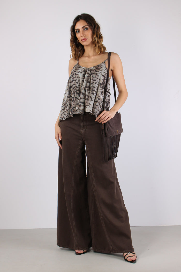 Udine Top Spalline Snake Beige/nero-5