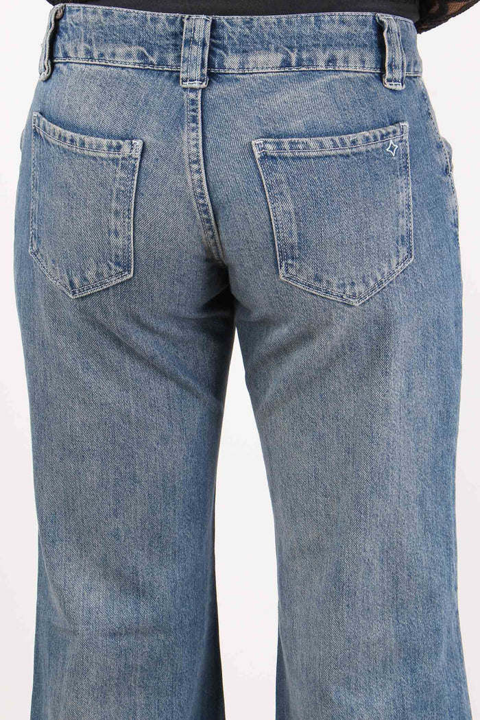 Denim Maxi Flare Denim Scuro-6