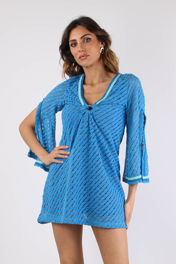 Abito Corto Oblo Bluette-2