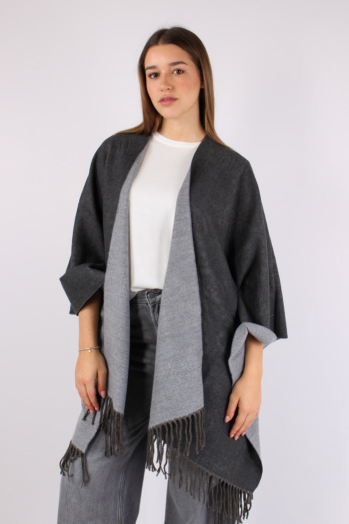 Poncho Embossed Grey Cloud-7