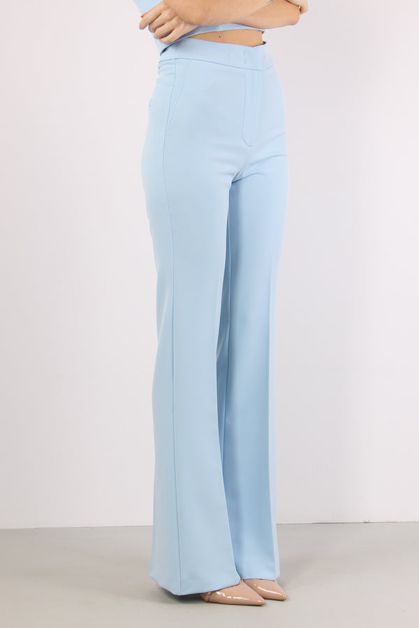 Pantalone Zampa Tessuto Tecnico Sky-2