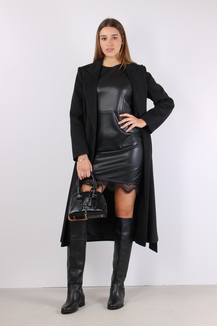 Tubino Ecopelle Fondo Pizzo Nero-5