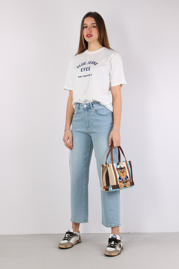 Denim Dritto Cropped Denim Chiaro