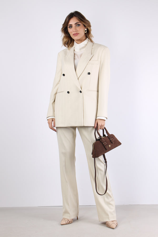 Giacca Gessata Ivory