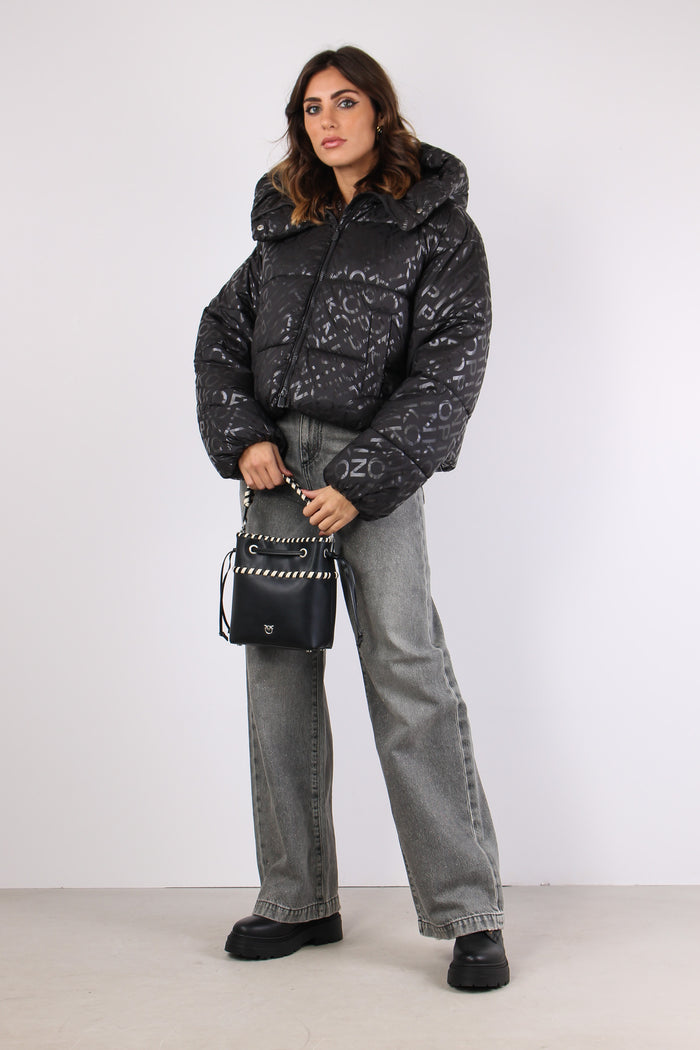 Infuso Piumino Logo Bottoni Ma Nero Limousine-3