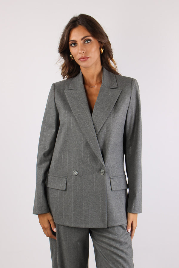 Giacca Doppiopetto Lurex Grigio-2