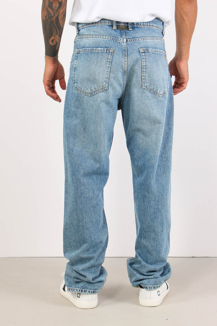Denim Gamba Larga Vita Bassa Denim Chiaro-4