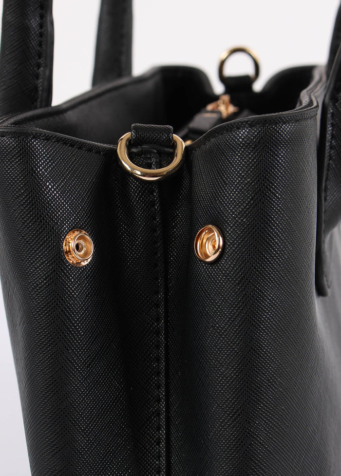 Shopping Saffiano Maxi Logo Nero-7