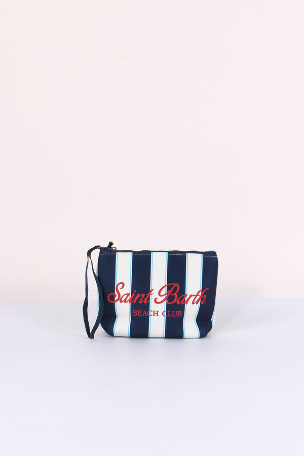 Aline Pochette Righe Blu/bianco