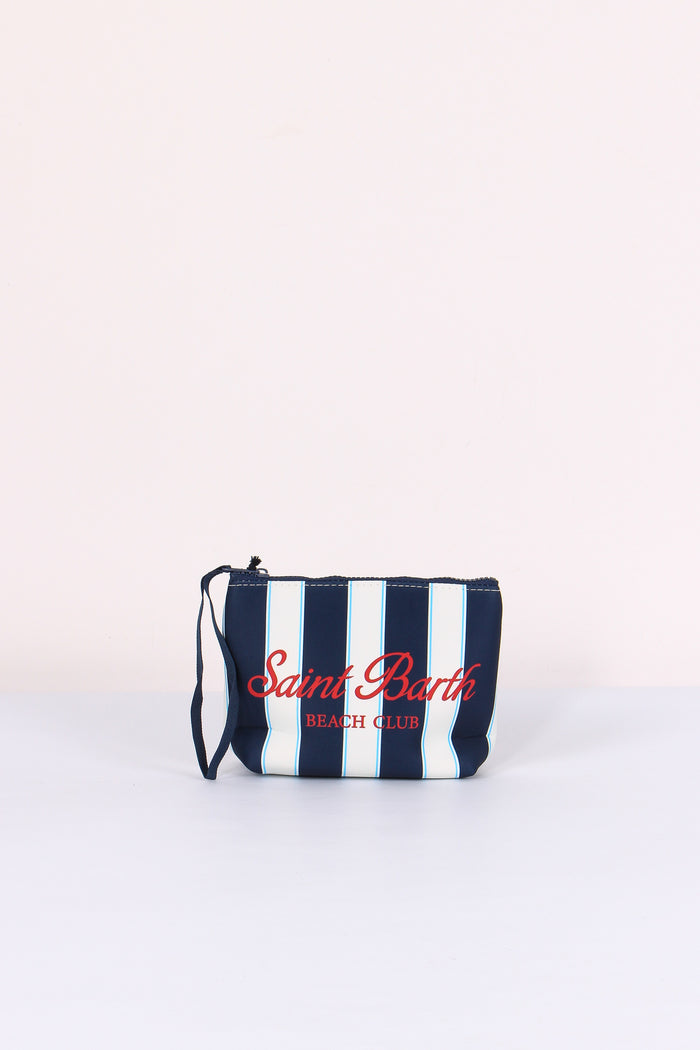 Aline Pochette Righe Blu/bianco