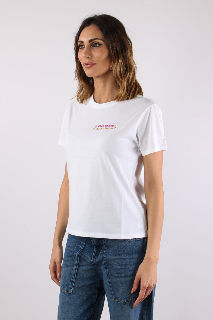 T-shirt Scritta Ricamo Caso Umano-3