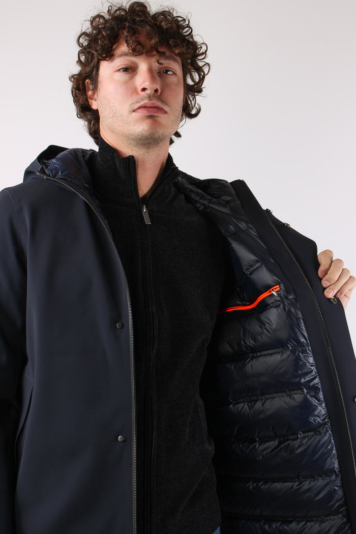 Parka Tecnico Imbottito Blue Black-10