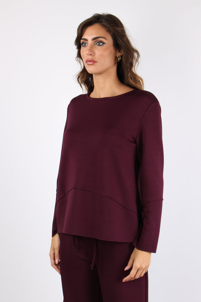 Felpa Girocollo Modal Vino-4