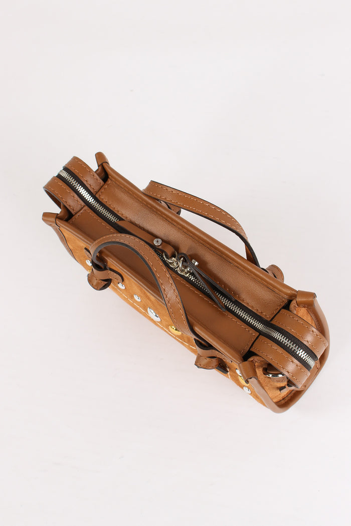 Mini Shopping Inserto Borchie Caramello-4