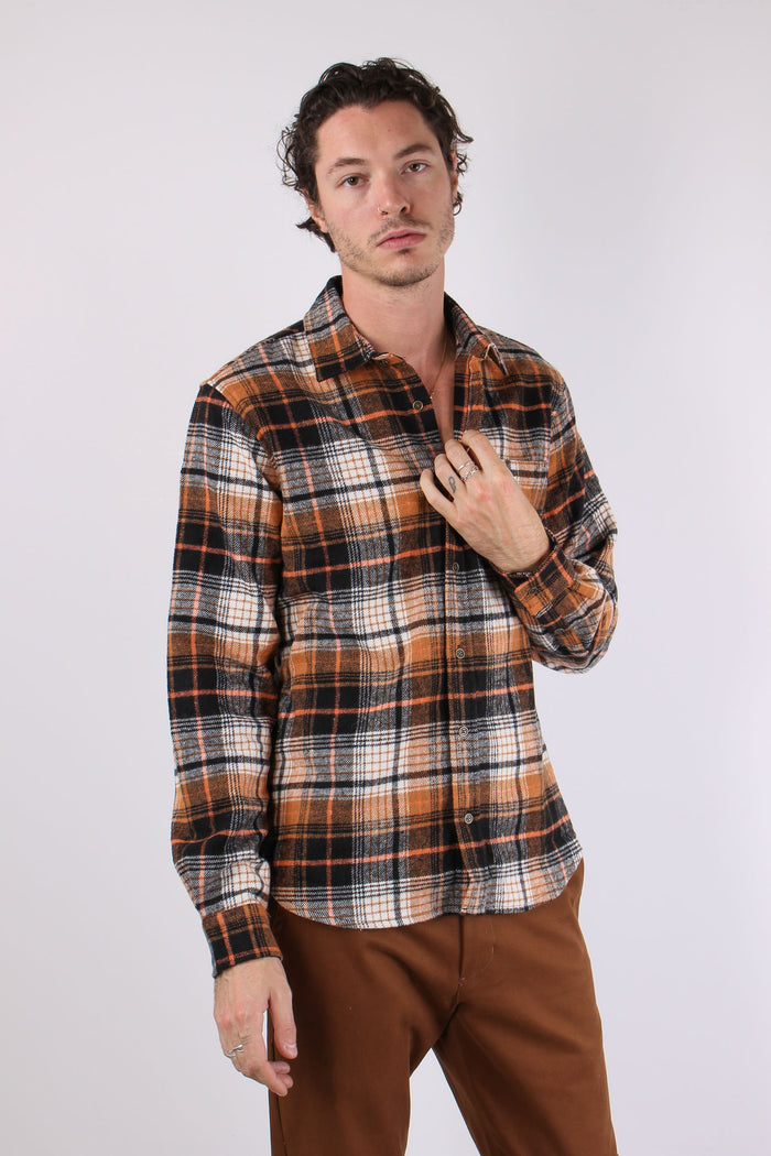 Camicia Flanella Taschino Quad Bruciato/nero-6