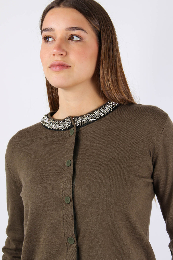 Saria Cardigan Viscosa Applica Beech-8