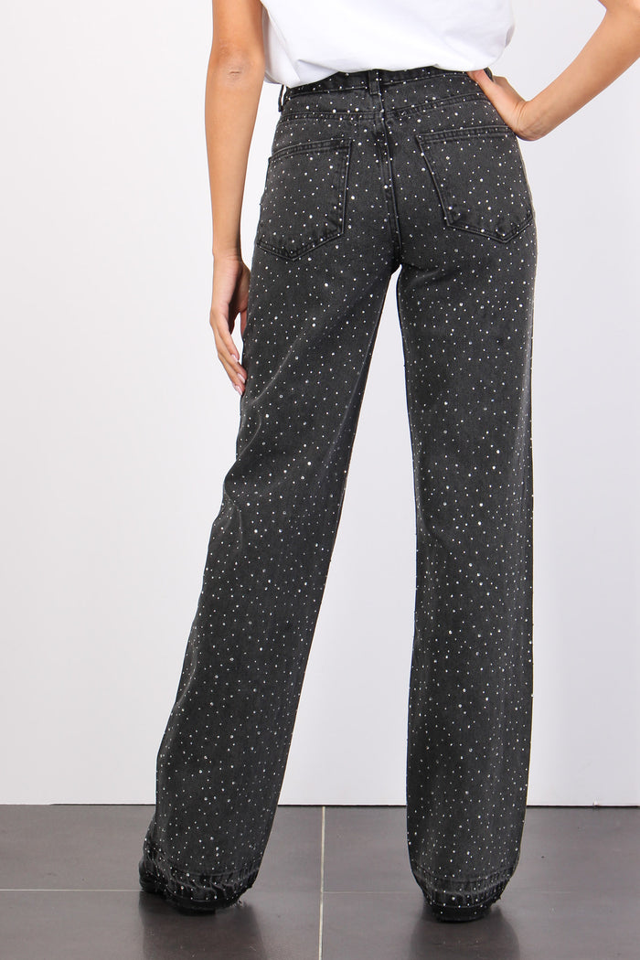 Jeans Multi Strass Nero-3