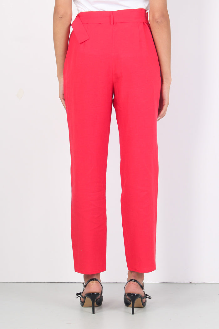 Pantalone Palazzo Cintura Cherry Red-5