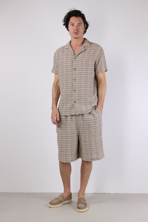 Camicia Tessuto Lavorato Sabbia