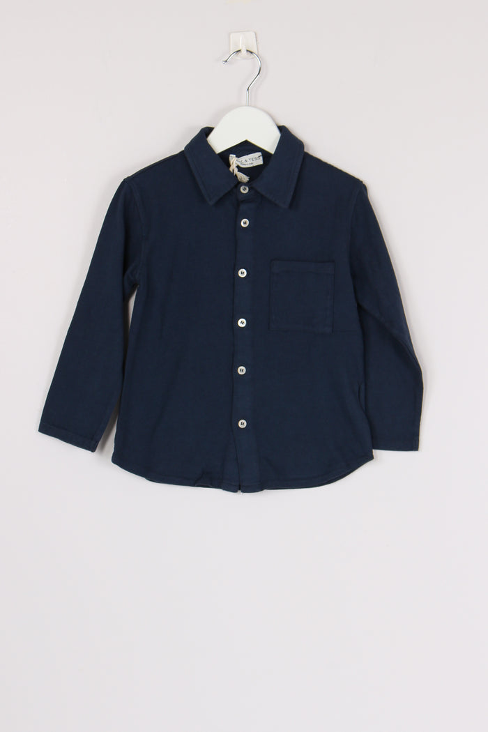 Camicia Stretch Caldo Cotone Blue