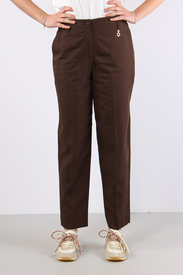 Memphis Pantalone Dritto Elastico Chocolate-2