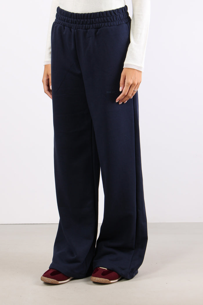 Pantalone Felpa Ricamo Logo Blu Notte-3