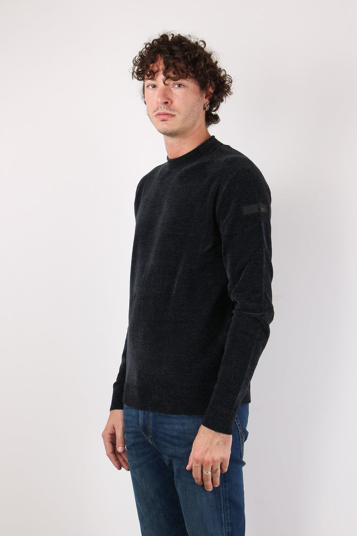 Girocollo Velluto Blue Black-4