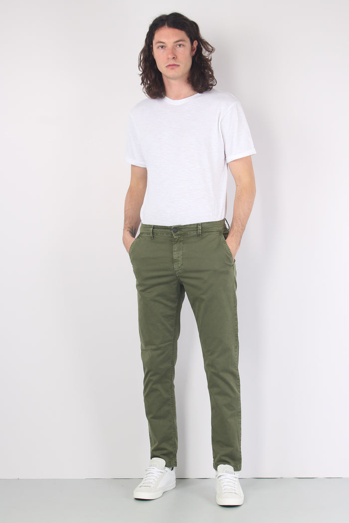 Pantalone Chino Cotone Olive Green-4