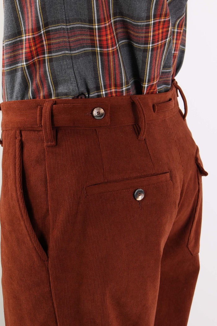 Robot Pantalone Velluto Righe Bruciato-8