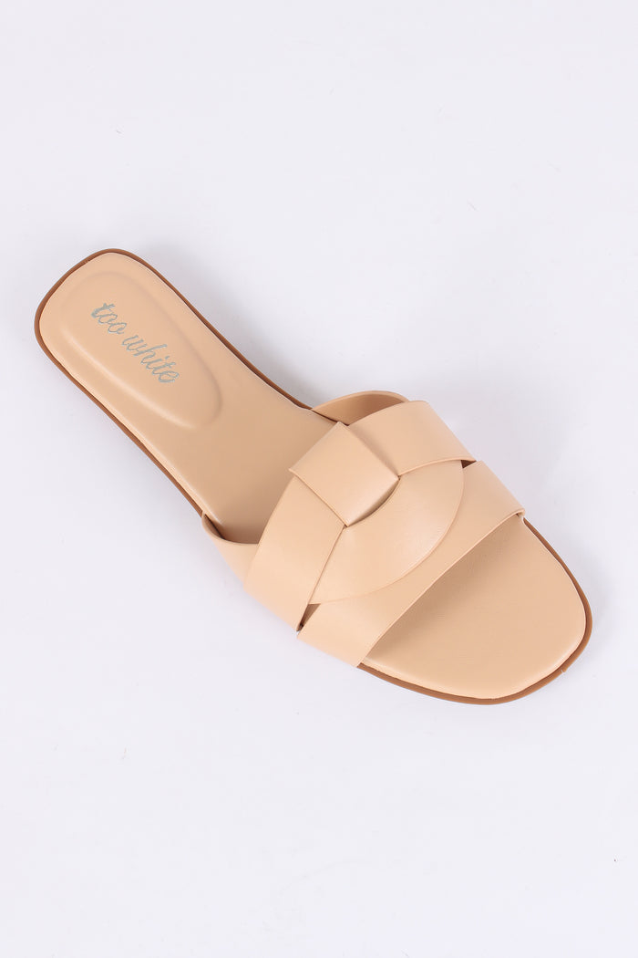 Ciabatta Incrocio Laminata Beige-4