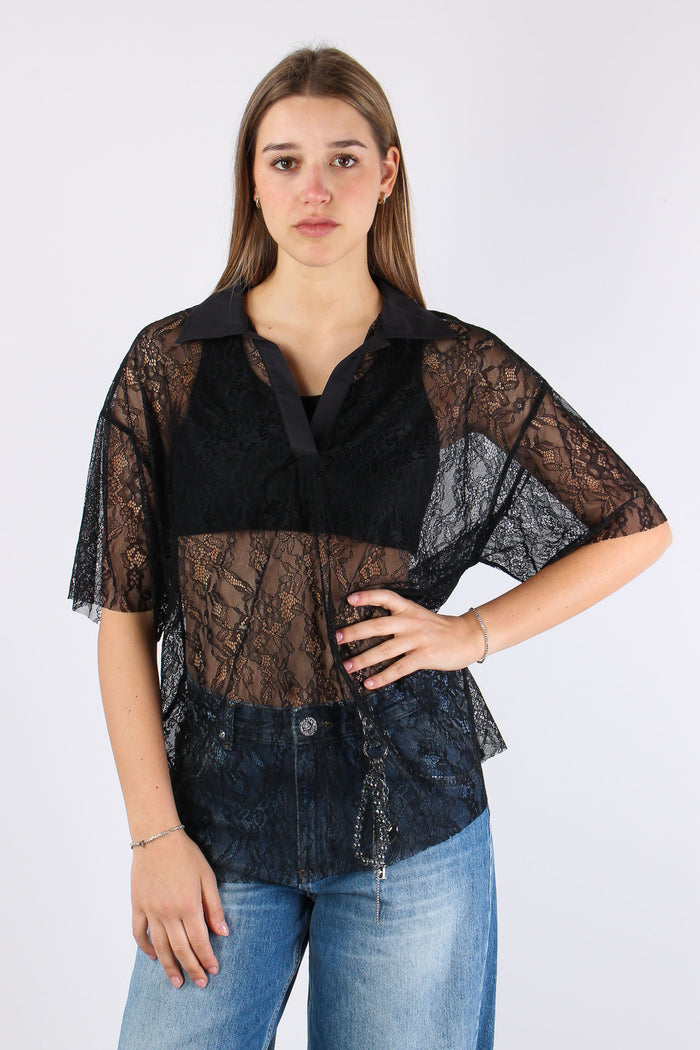 Polo Manica Corta Pizzo Nero