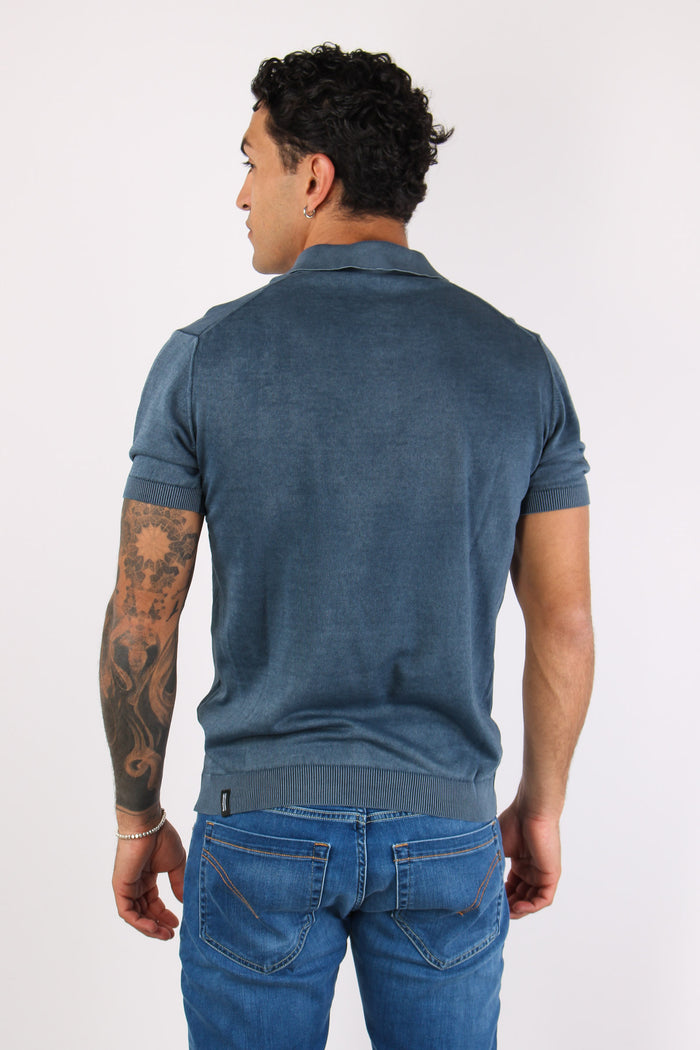 Polo Manica Corta Cotone Night Blue-4