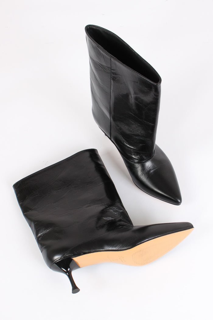 Stivaletto Tubo Pelle Nero-2