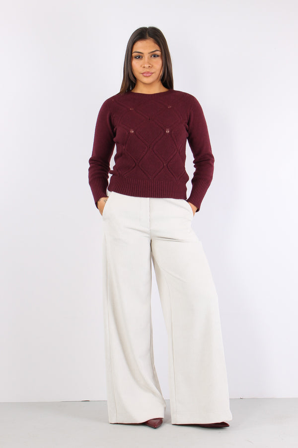 Maglia Effetto Losanghe Bordeaux