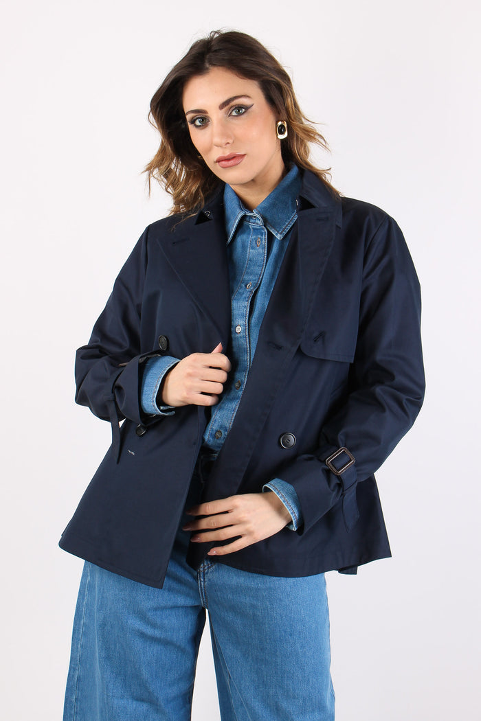 Wkdbiglia Trench Corto Blu-3