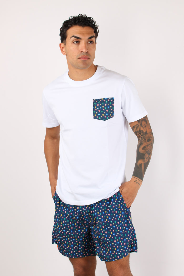 T-shirt Taschino Fantasia Bianco/giallo