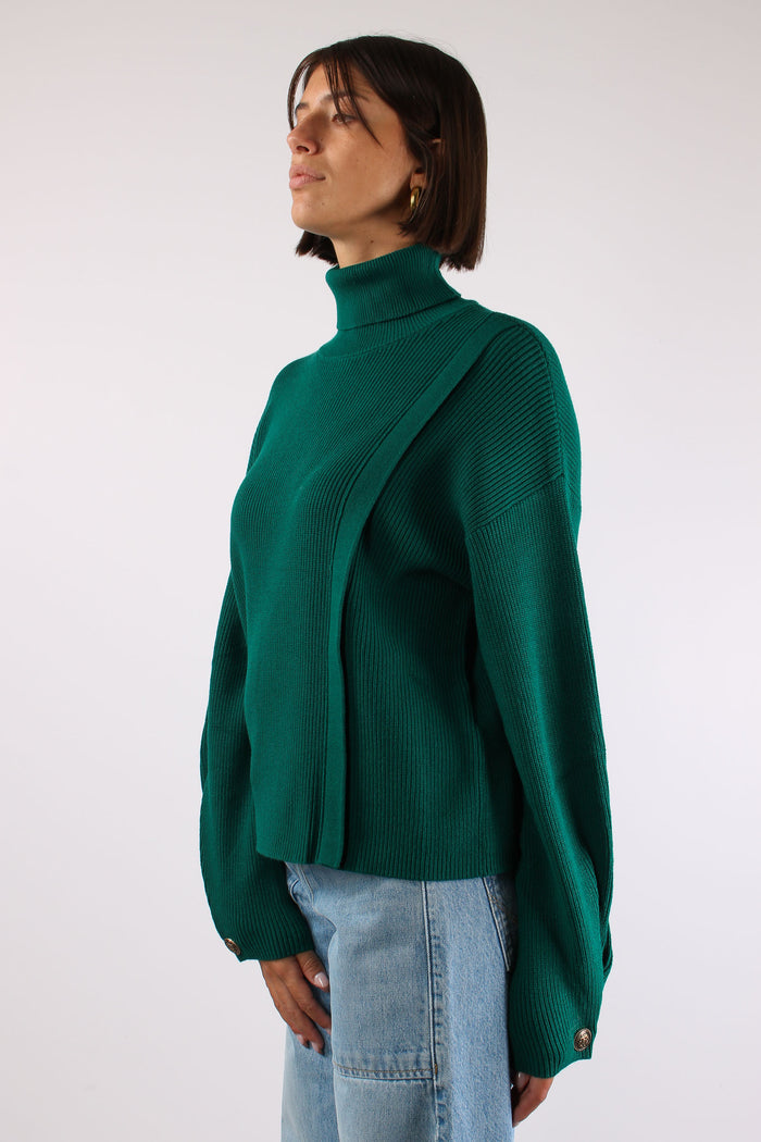 Maglia Costa Inserto Spilla Green Eden-7