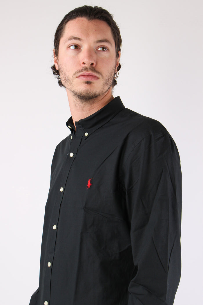 Camicia Slim Botton Down Polo Black-7
