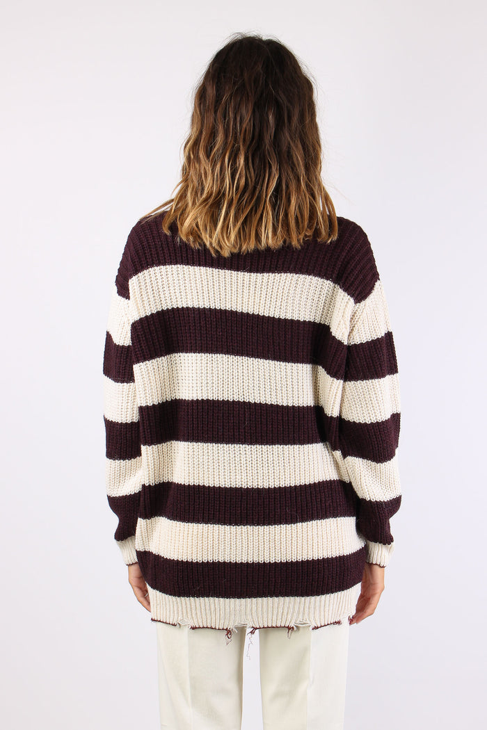 Cardigan Riga Panna/bordeaux-6