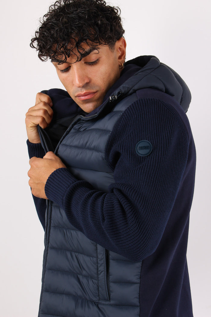 Giubbotto Bimateriale Cappucci Navy-3