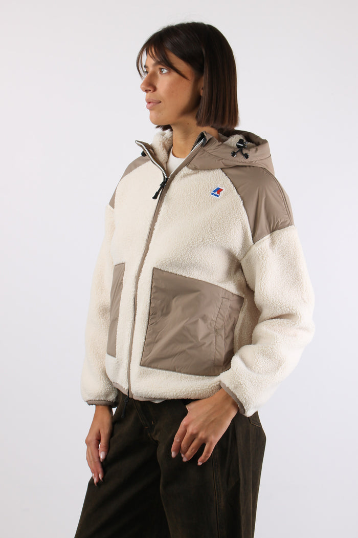 Giubbotto Inserto Teddy Beige/ecru-7