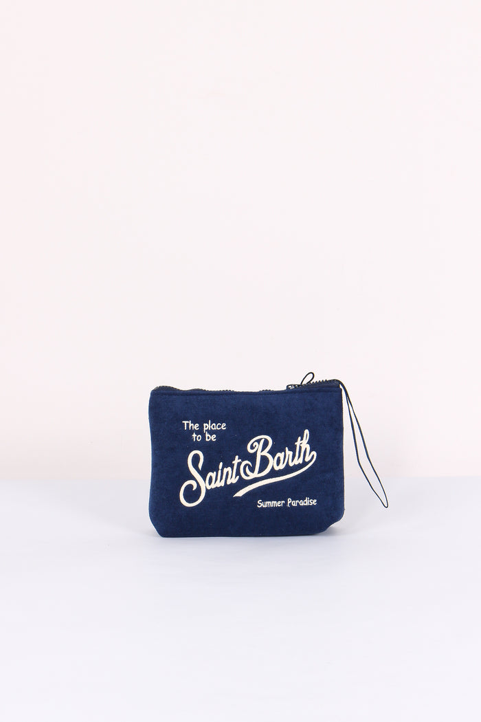 Aline Pochette Stampa Blu-2