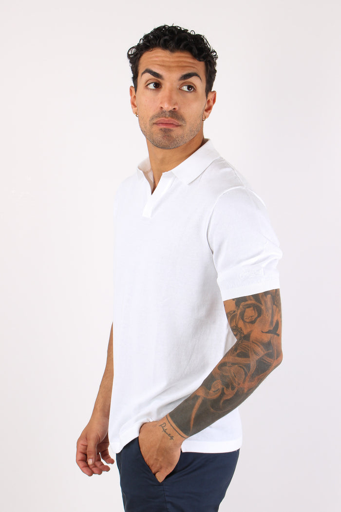 Polo Cotone Crepe Bianco-6