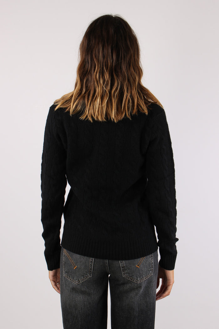 Maglia Scavo V Trecce Polo Black-5