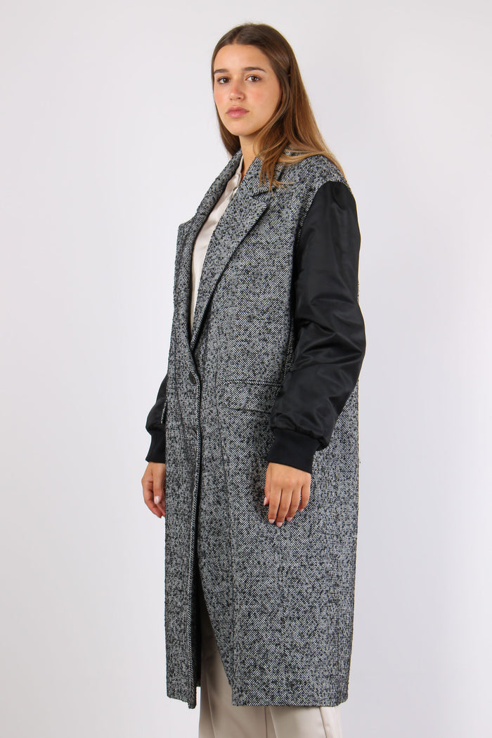 Cappotto Resca Manica Nylon Nero-3