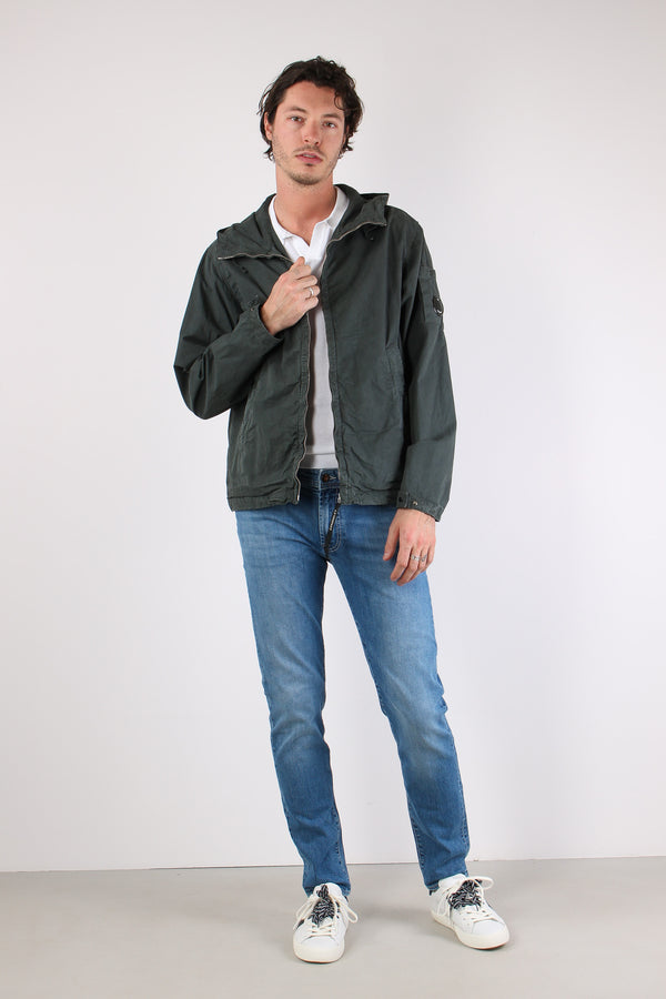 Giubbotto Cappuccio Nylon Gun Metal