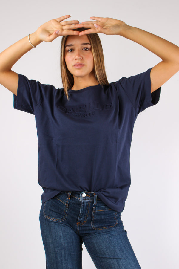 T-shirt Logo 3d Blu Scuro-2