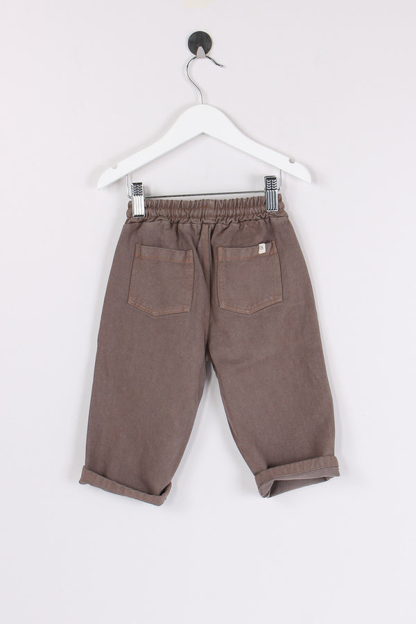 Pantalone Ampio Twill Taupe-2